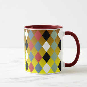 Harlequin Diamond Pattern Mug