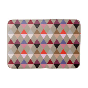 Harlequin / diamond pattern - Taupe multi Bath Mat
