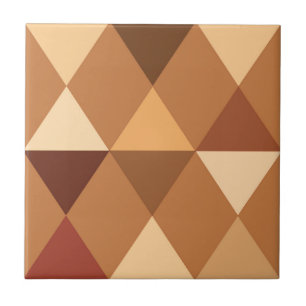 Harlequin / diamond pattern - Terracotta & brown Tile