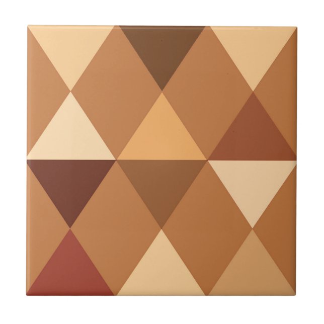 Harlequin / diamond pattern - Terracotta & brown Tile (Front)