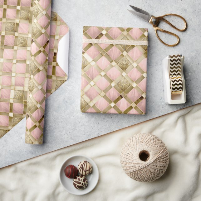 Harlequin Diamonds Rose Gold ID1031  Wrapping Paper (Crafts)