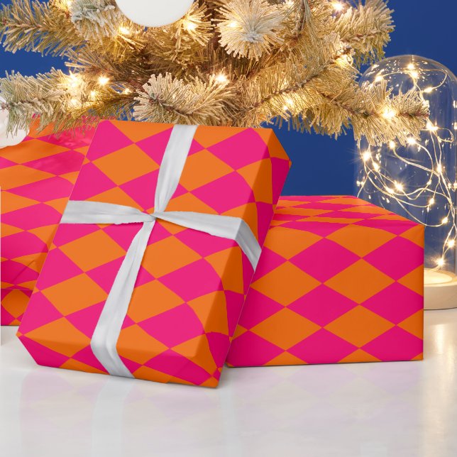Harlequin DIY Colours Orange Raspberry Pink Wrapping Paper (Holidays)