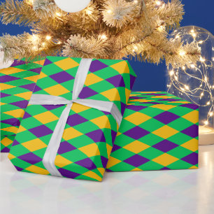 Harlequin DIY Colours Purple Green Gold Wrapping Paper