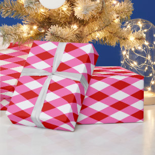 Harlequin DIY Colours Red Hot Pink White Wrapping Paper