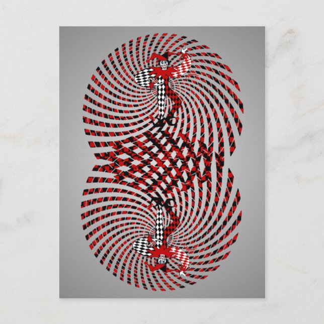 Harlequin Dizzy Postcard (Front)