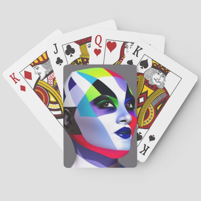 Harlequin Face Playing Cards (Back)