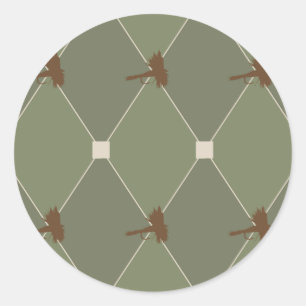 Harlequin Fly Fishing Lures Pattern Classic Round Sticker