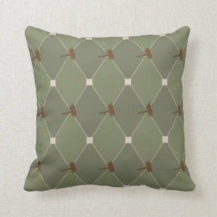 Harlequin Fly Fishing Lures Pattern Throw Pillow