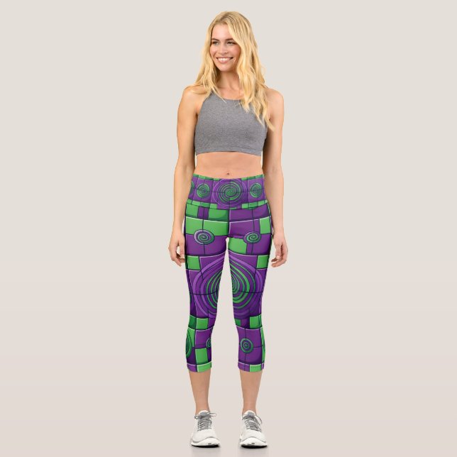 Harlequin Fun Capri Leggings (Front)