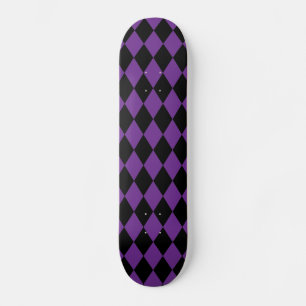 Harlequin Grape and Black Skateboard