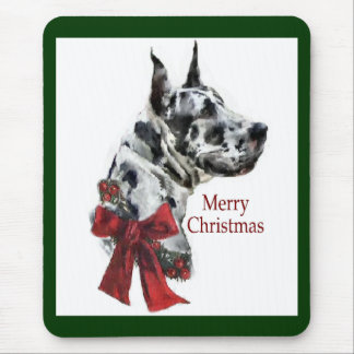 Harlequin Great Dane Christmas Gifts Mouse Pad