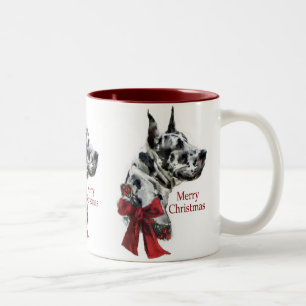 Harlequin Great Dane Christmas Gifts Two-Tone Coffee Mug