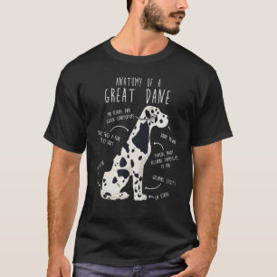 Harlequin Great Dane Dog Anatomy, Funny Pet Mom Cu T-Shirt