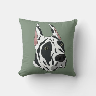 Harlequin Great Dane Throw Pillow