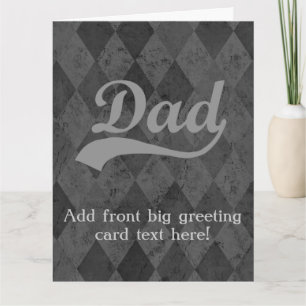 Harlequin Grey Shades Dad Father's Day Card