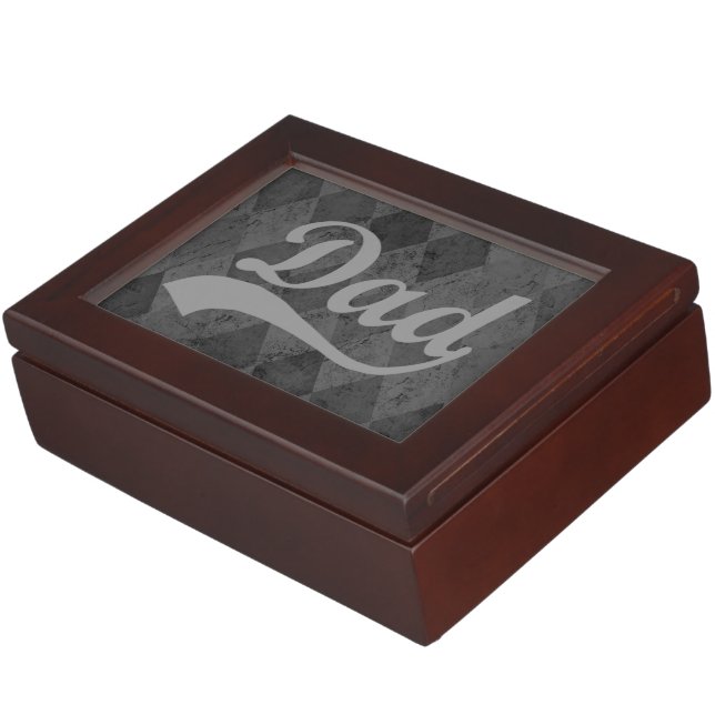 Harlequin Grey Shades Dad Father's Day Keepsake Box (Side)