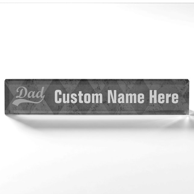 Harlequin Grey Shades Dad Father's Day Nameplate (Front)