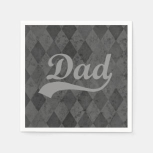 Harlequin Grey Shades Dad Father's Day Napkin