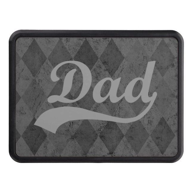 Harlequin Grey Shades Dad Father's Day Trailer Hitch Cover (Front)