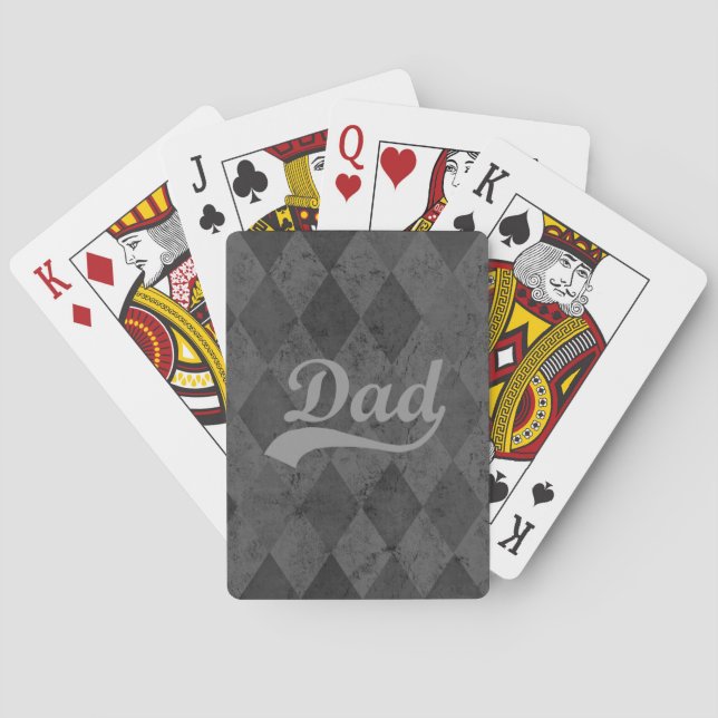 Harlequin Grey Shades Dad Playing Cards (Back)