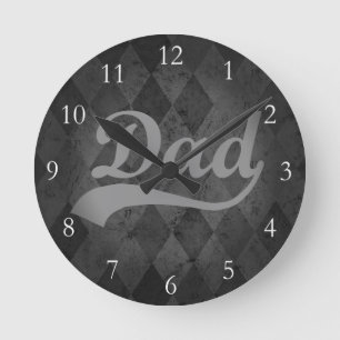 Harlequin Grey Shades Dad Round Clock