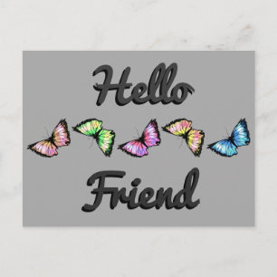 "Harlequin" (Hello Friend) Postcard