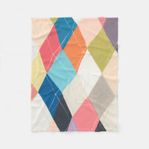 Harlequin Hopscotch - Argyle Pattern Fleece Blanket