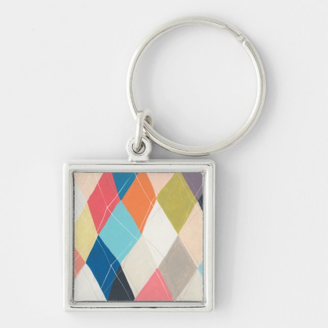 Harlequin Hopscotch - Argyle Pattern Keychain (Front)