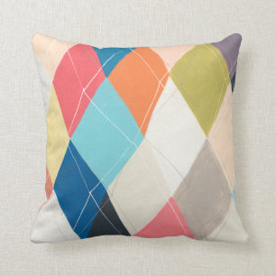 Harlequin Hopscotch - Argyle Pattern Throw Pillow