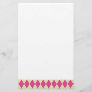 Harlequin Hot Pink and Mint Stationery