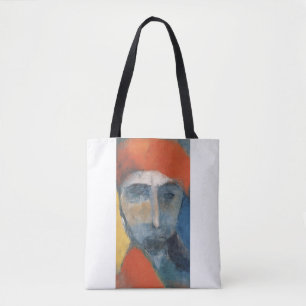 Harlequin in Red: Artistic Tote Bag