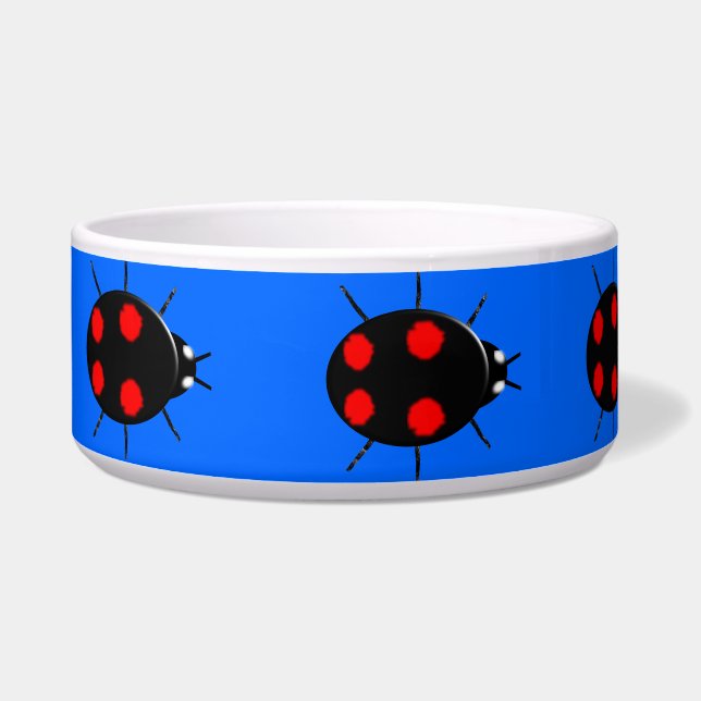 Harlequin Ladybird Dog Bowl (Left)