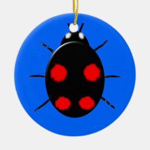 Harlequin Ladybird Kids Custom Birthday Ceramic Ornament