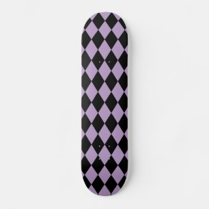 Harlequin Lilac and Black Skateboard