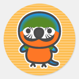 Harlequin Macaw Classic Round Sticker