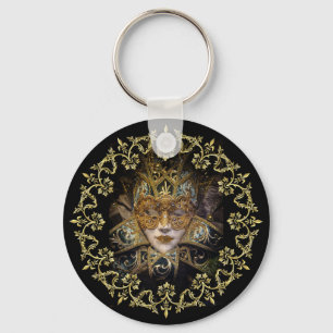 Harlequin Mask Keychain
