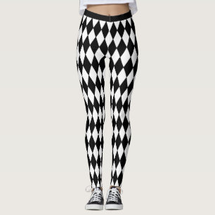 Harlequin Motif Leggings noir et blanc