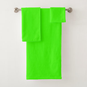 Harlequin Neon Green Solid Colour Bath Towel Set