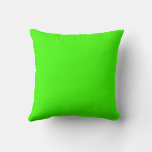 Harlequin Neon Green Solid Colour Throw Pillow