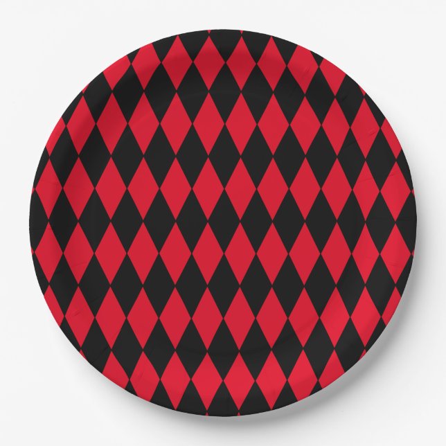 Harlequin Paper Plate Customizable (Front)
