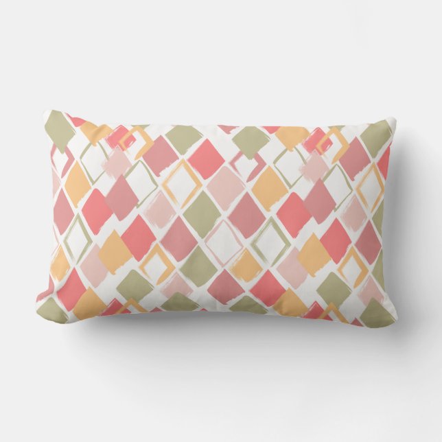 Harlequin pattern in popsicles summer colours  lumbar pillow (Front)