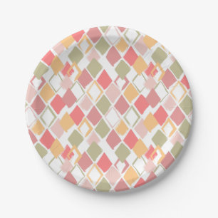 Harlequin pattern in popsicles summer colours paper plate