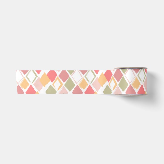 Harlequin pattern in popsicles summer colours  satin ribbon (Front)