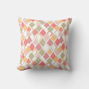 Harlequin pattern in popsicles summer colours throw pillow