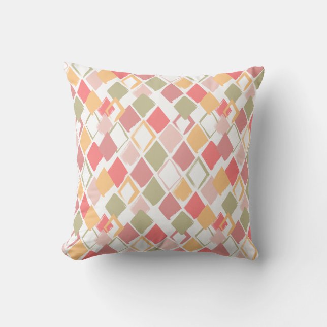 Harlequin pattern in popsicles summer colours  throw pillow (Front)