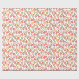 Harlequin pattern in popsicles summer colours  wrapping paper