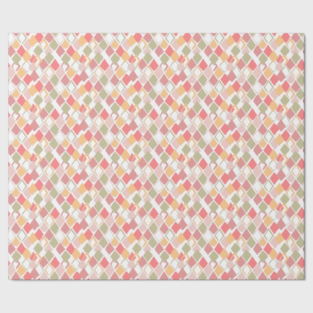 Harlequin pattern in popsicles summer colours  wrapping paper (Seam)