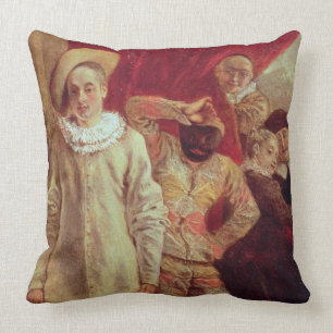Harlequin, Pierrot and Scapin, Actors from the Com Throw Pillow