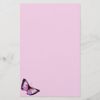 "Harlequin" (Pink Butterfly) Stationery