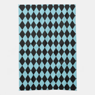 Harlequin Sky and Black Kitchen Towel